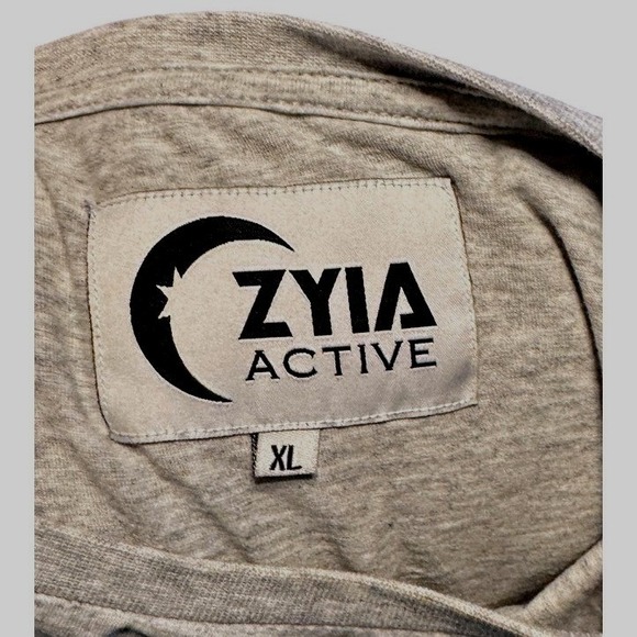 ZYIA ACTIVE Mens Heather Gray T Shirt Size XL Embroidered Logo Casual Comfort - Picture 3 of 6